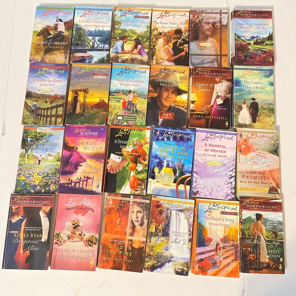 Lot of 24 collection of "Love Inspired" romance novels